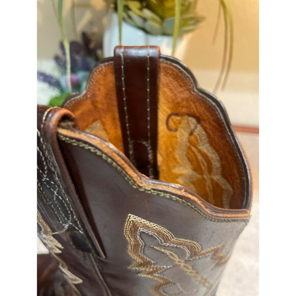 Lucchese 1883 Lizard Cowboy Boots With Embroidered Western Design Size 7 - Picture 9 of 14